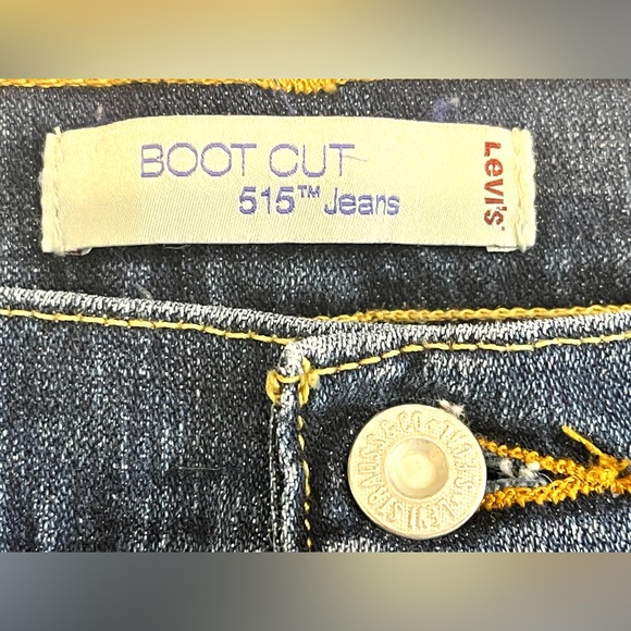 Levi's Boot Cut 515 Short Seam/Curvy Dark Blue Jeans Levi Strauss Size 12 S/C - Picture 7 of 16